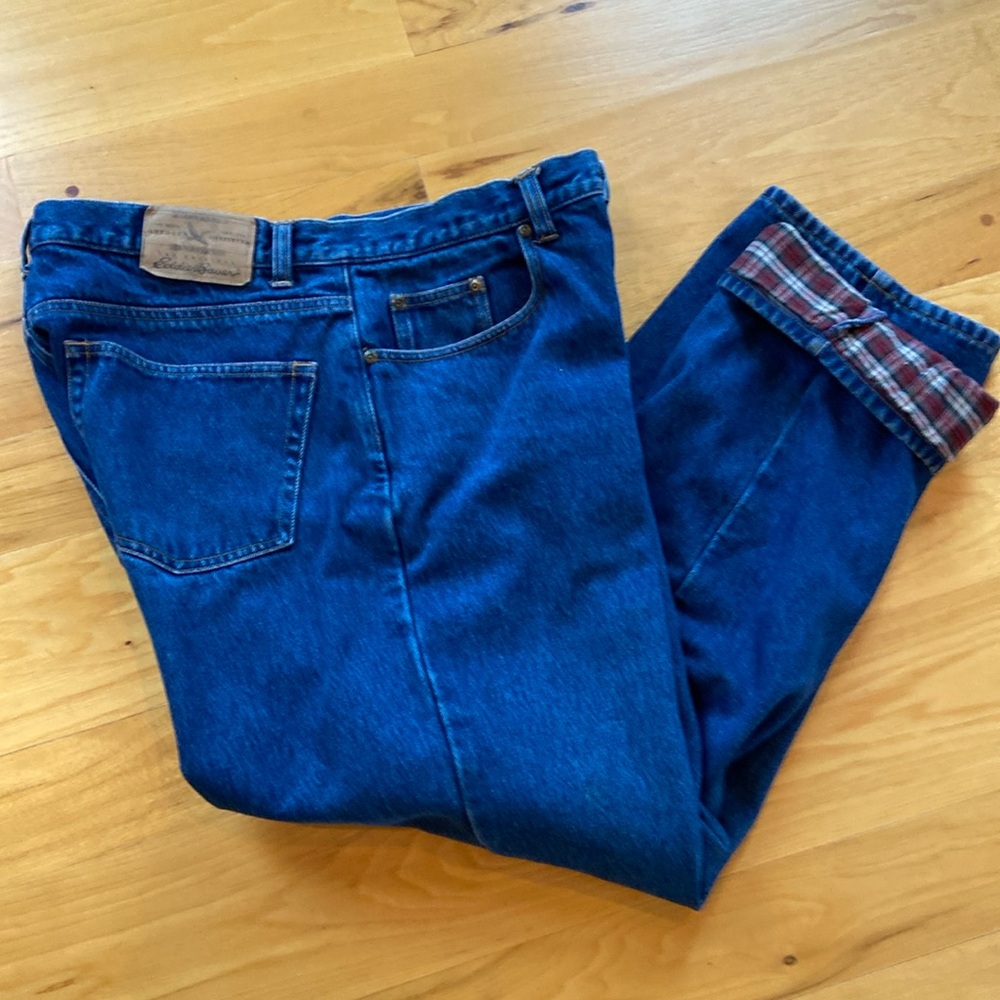 Mens Eddie Bauer Lined Denim Jeans 34x30